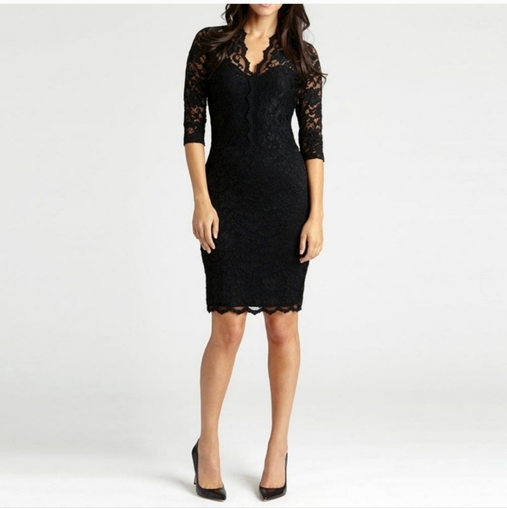 Black lace elegant dress